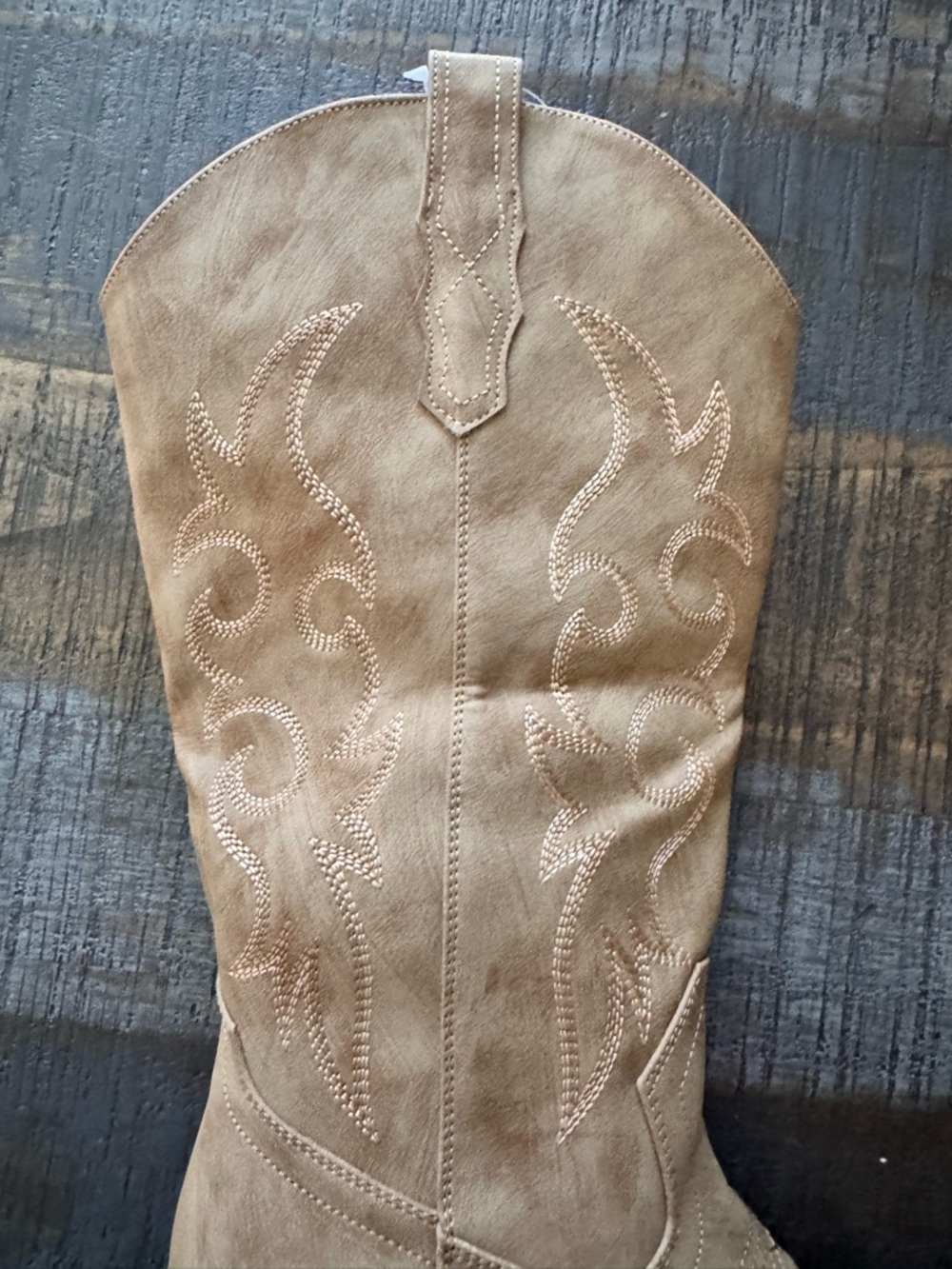 NWT IUV Western Cowgirl Boots Mid Calf Snip Toe Boot With Chunky Heel Camel 8 - Picture 9 of 13
